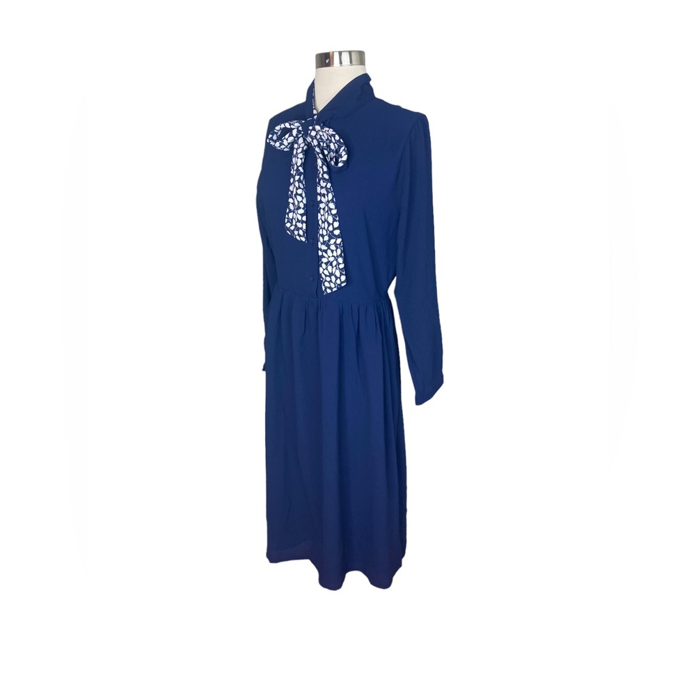 MODCLOTH Women’s Fever London Heritage Pippa Bow Dress in Navy Blue NEW